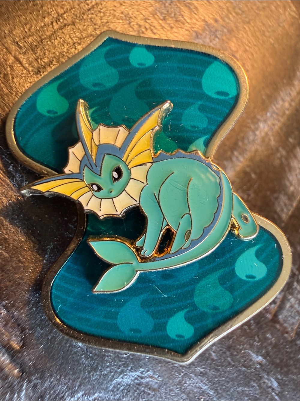 Pokemon Enamel Pin Set - Yellow White Black Lion and Blue Teal Vaporeon